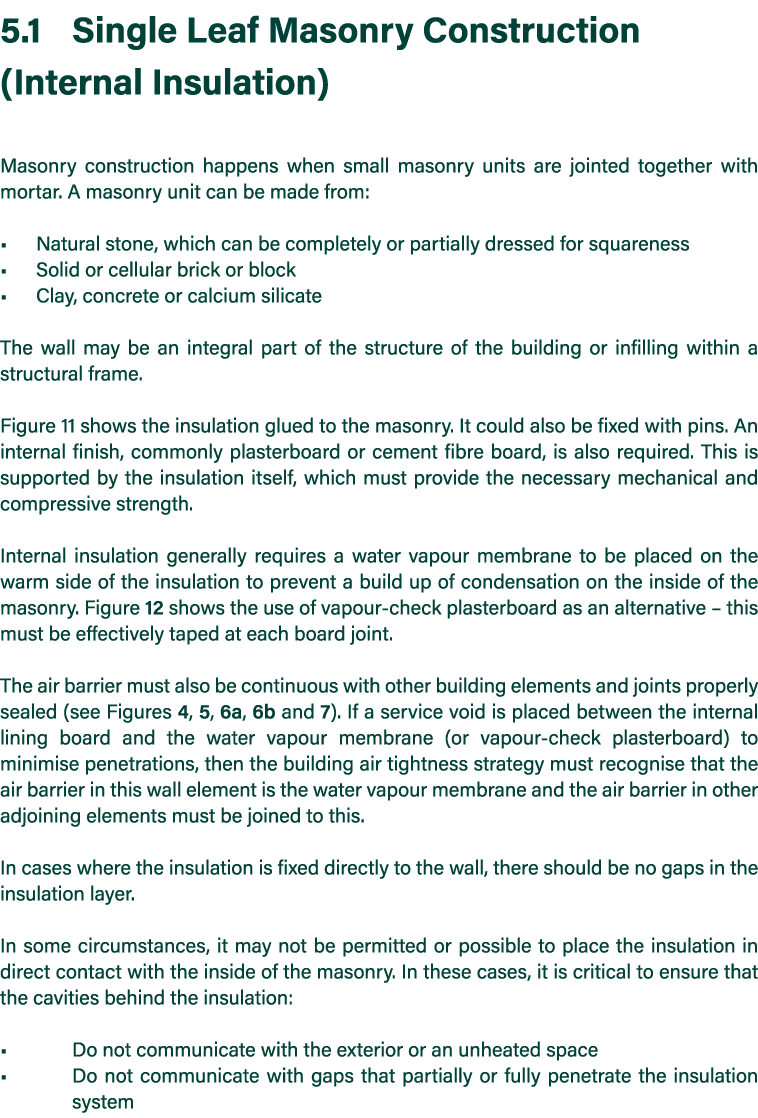 5 1 Single Leaf Masonry Construction (Internal Insulation)  Masonry construction happens when small masonry units are   