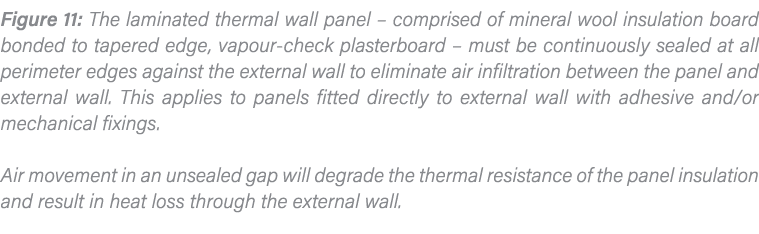 Figure 11: The laminated thermal wall panel   comprised of mineral wool insulation board bonded to tapered edge, vapo   
