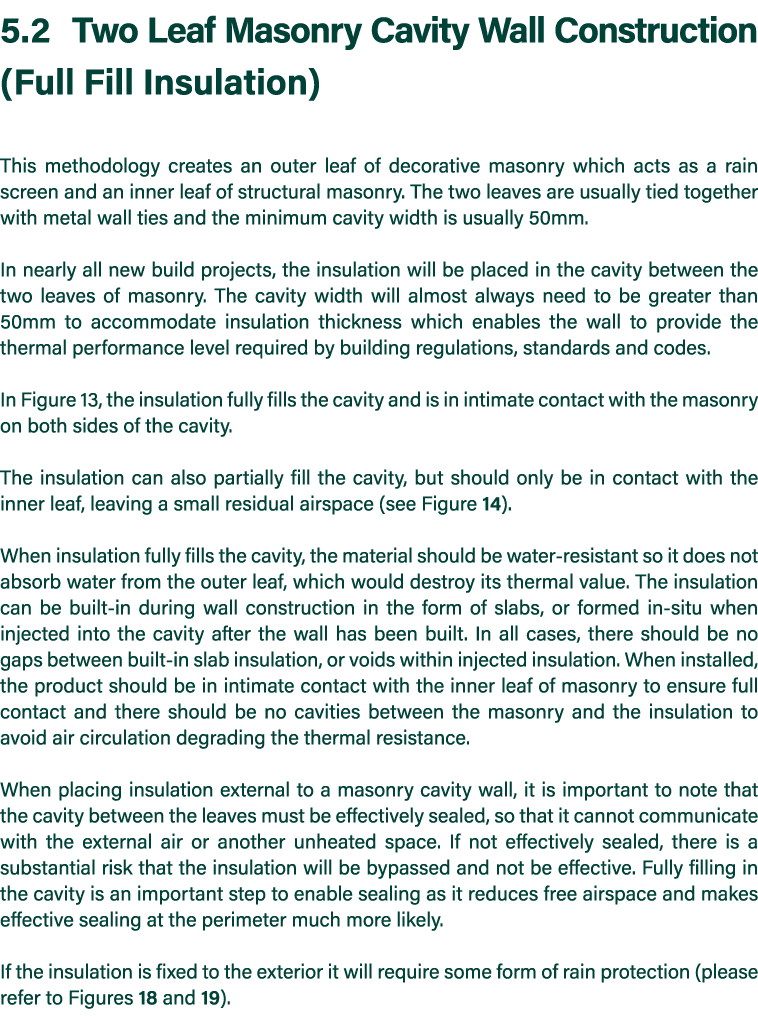 5 2 Two Leaf Masonry Cavity Wall Construction (Full Fill Insulation)  This methodology creates an outer leaf of decor   
