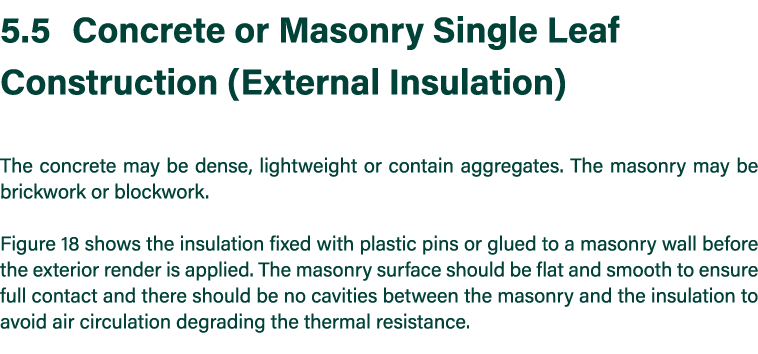 5 5 Concrete or Masonry Single Leaf Construction (External Insulation)  The concrete may be dense, lightweight or con   