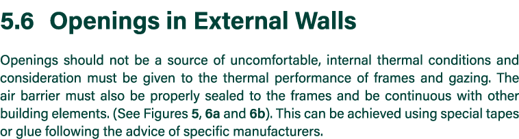 5 6 Openings in External Walls Openings should not be a source of uncomfortable, internal thermal conditions and cons   