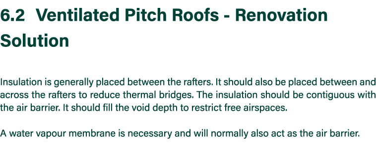 6 2 Ventilated Pitch Roofs - Renovation Solution  Insulation is generally placed between the rafters  It should also    