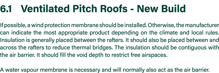 6 1 Ventilated Pitch Roofs - New Build If possible, a wind protection membrane should be installed  Otherwise, the ma   