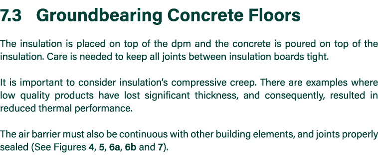 7 3 Groundbearing Concrete Floors The insulation is placed on top of the dpm and the concrete is poured on top of the   