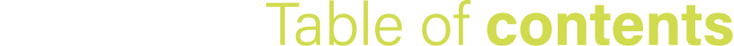 Table of contents